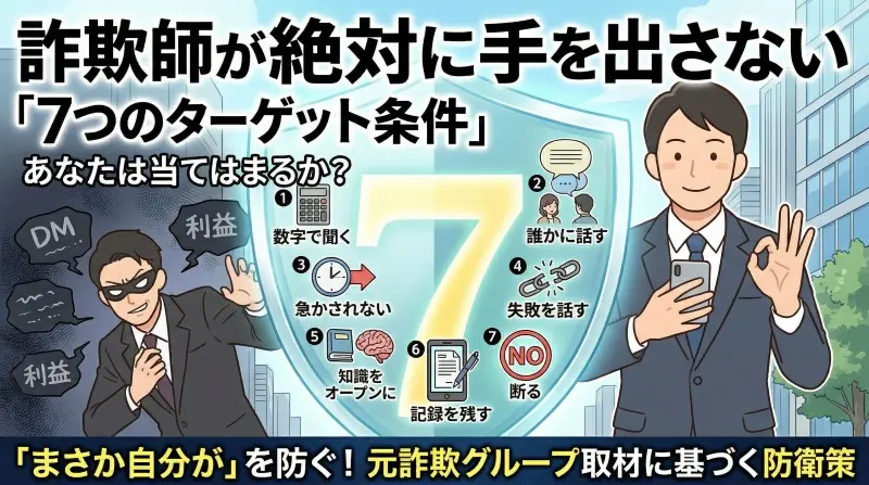 詐欺師が絶対に手を出さない「7つのターゲット条件」──あなたは当てはまるか