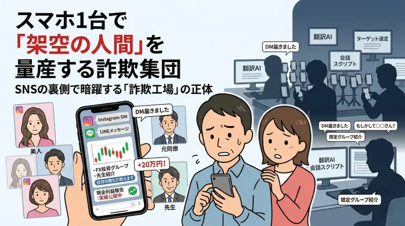 スマホ1台で「架空の人間」を量産する詐欺集団　SNSの裏で何が起きているか