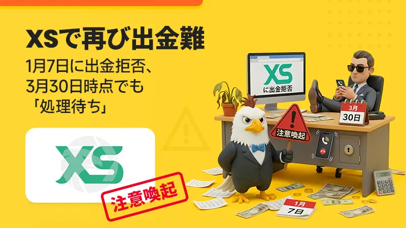 【最新】XSで再び出金難 1月申請が3か月超も未処理か