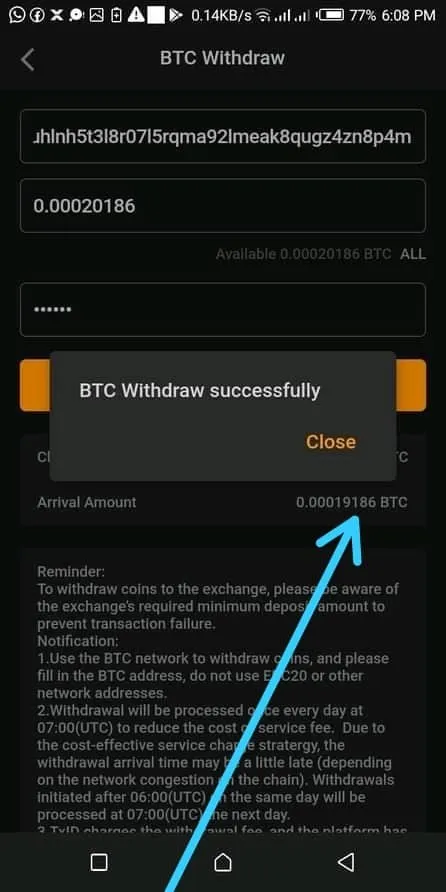 estafa BTC