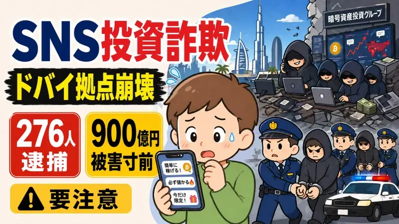 【900億円被害寸前】ドバイで276人逮捕、SNS投資詐欺の巨大拠点が崩壊