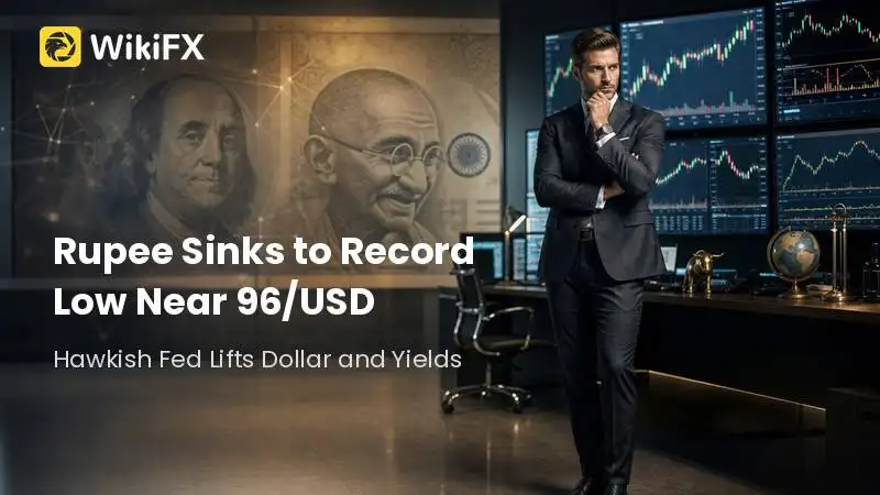 Rupee Sinks to Record Low Near 96/USD
