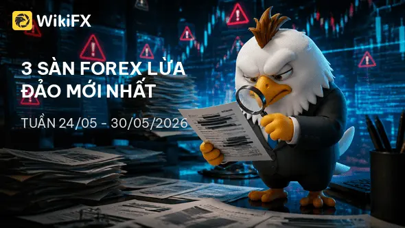 Điểm danh 3 sàn Forex lừa đảo mới nhất tuần 24-30/05/2026 - WikiFX cảnh báo
