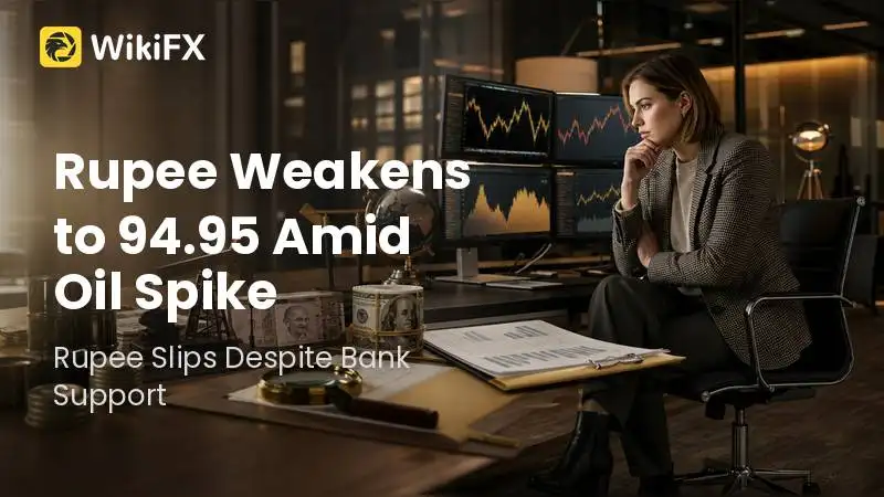 Rupee Weakens to 94.95 Amid Oil Spike