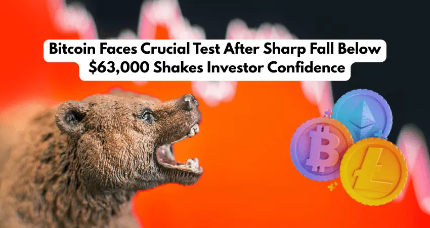 Bitcoin Faces Crucial Test After Sharp Fall Below $63,000 Shakes Investor Confidence