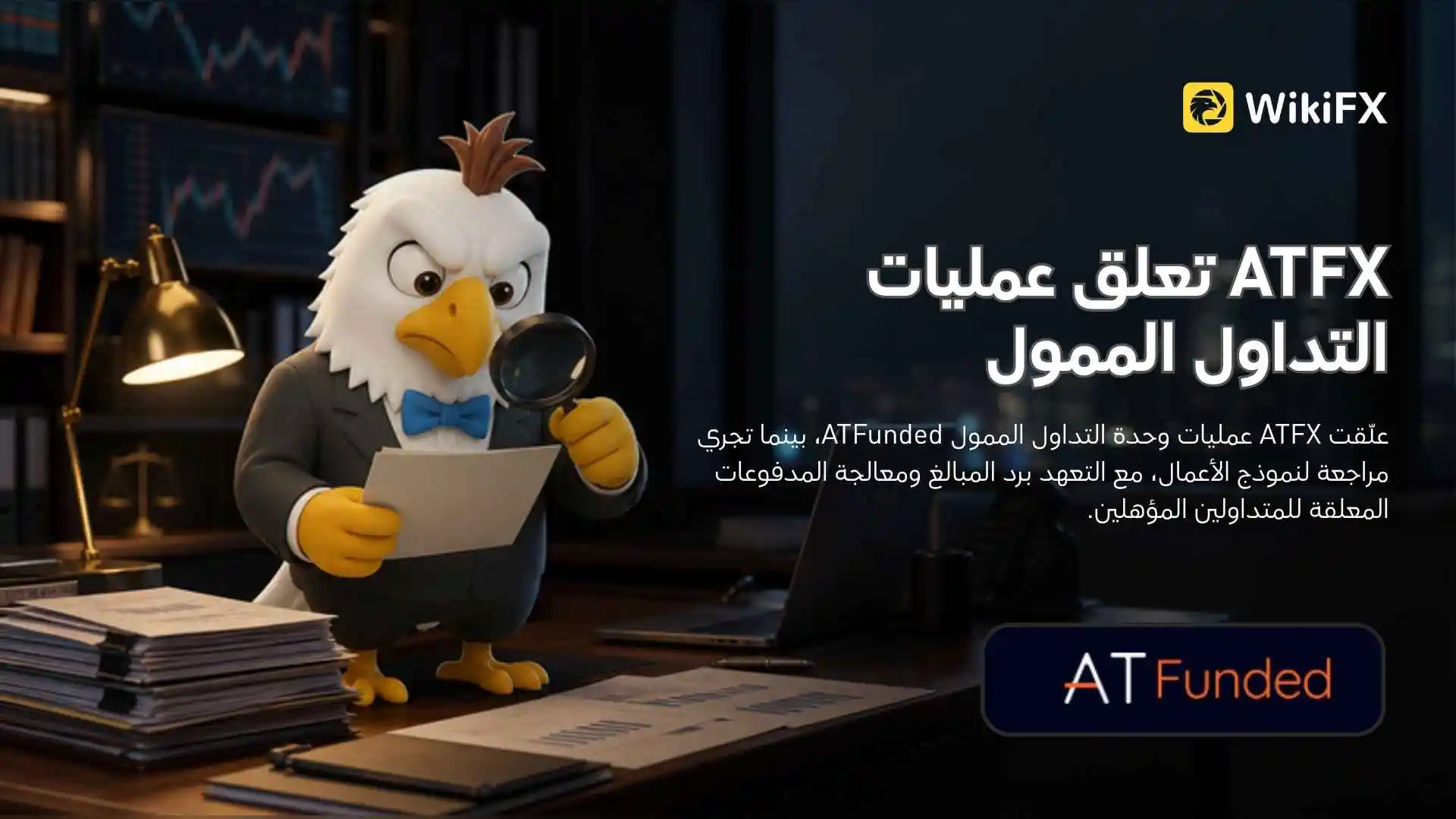 ATFX تعلق عمليات التداول الممول