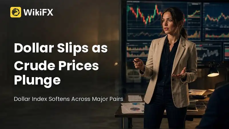 Dollar Slips as Crude Prices Plunge