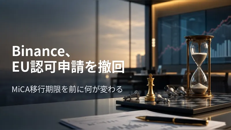 Binance、EU認可申請を撤回　MiCA移行期限を前に何が変わる