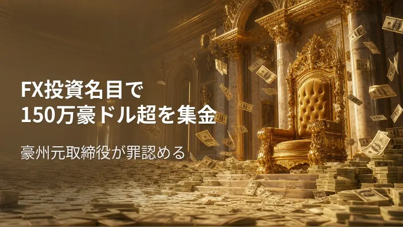 FX投資名目で150万豪ドル超を集金　豪州元取締役が罪認める