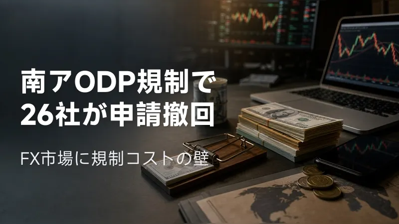 南アODP規制で26社が申請撤回　FX市場に規制コストの壁
