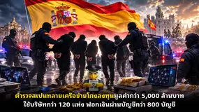 ตำรวจสเปนทลายเครือข่ายโกงลงทุนมูลค่ากว่า 5,000 ล้านบาท ใช้บริษัทกว่า 120 แห่ง