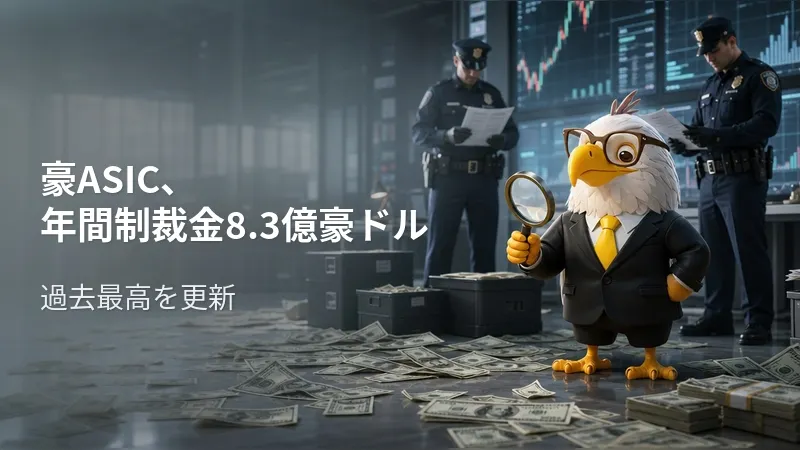 豪ASIC、年間制裁金8.3億豪ドル 過去最高を更新