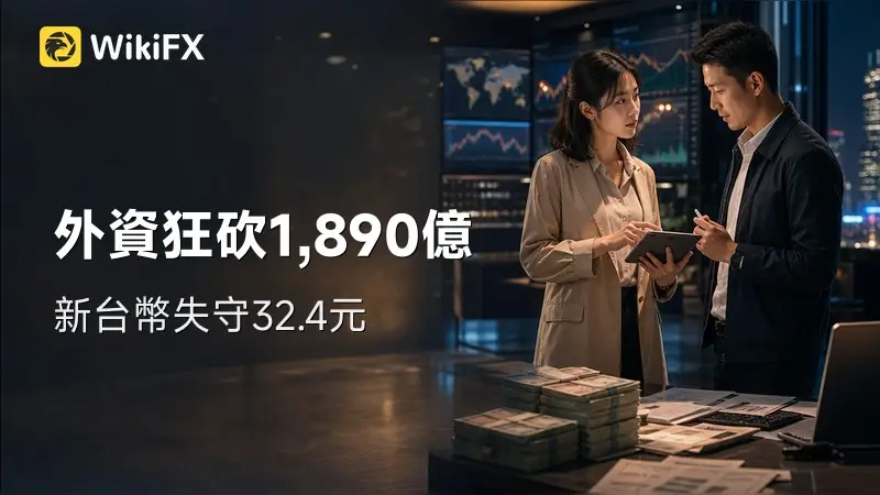 外資一天狂砍1,890億!新台幣盤中失守32.4元,下一站恐看32.5?