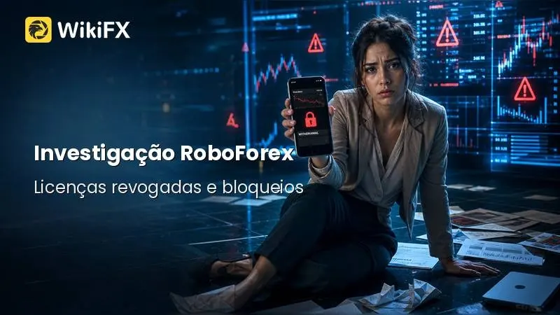 Investigação RoboForex: Licenças revogadas e bloqueios frequentes de saques