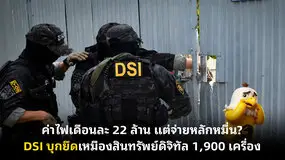 ค่าไฟเดือนละ 22 ล้าน แต่จ่ายหลักหมื่น? DSI บุกยึดเหมืองสินทรัพย์ดิจิทัล 1,900 เครื่อง