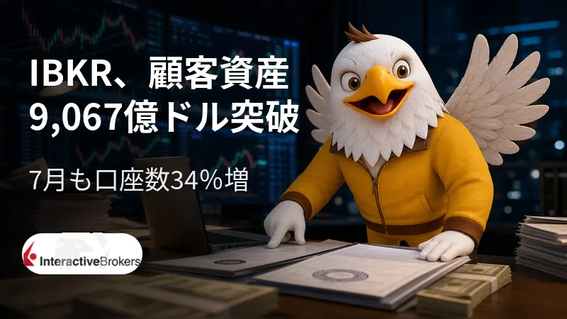 Interactive Brokers、顧客資産9,067億ドル突破 7月も口座数34%増