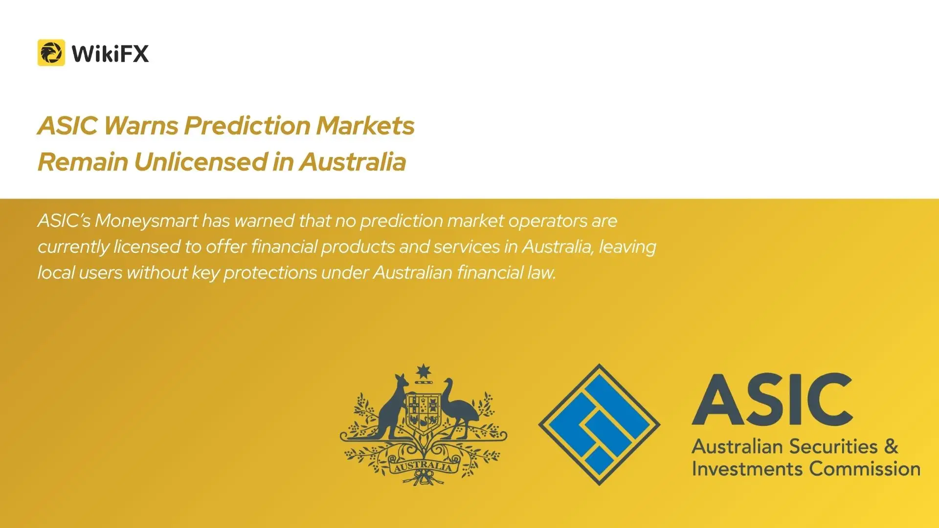 ASIC Warns Prediction Markets Remain Unlicensed in Australia