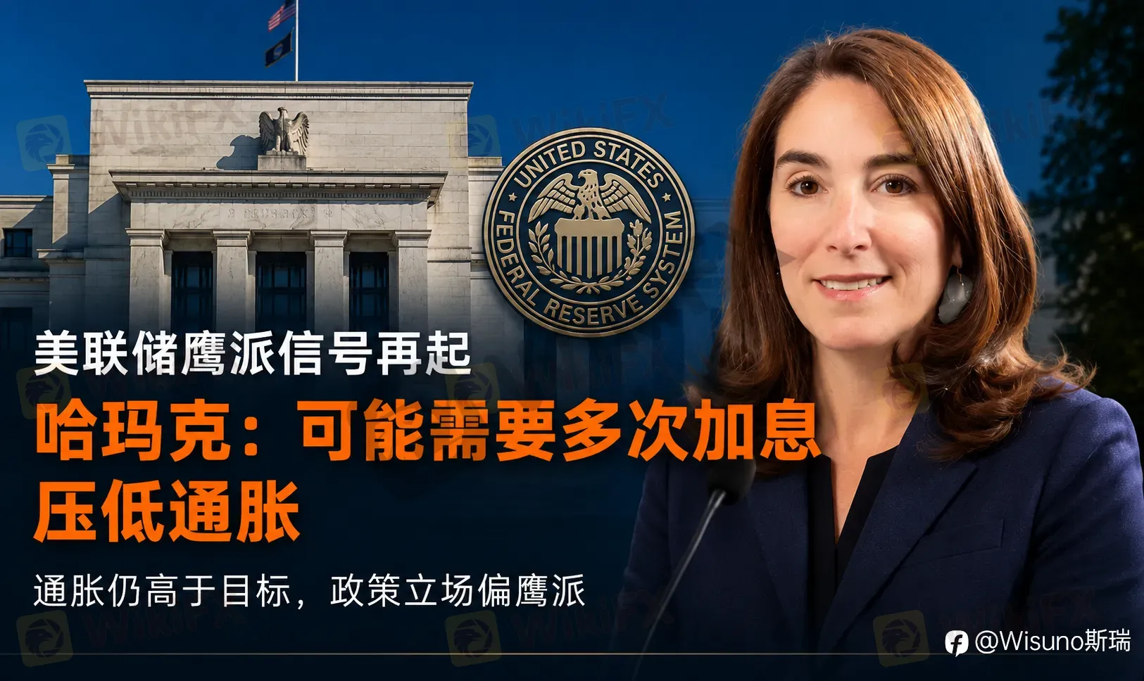 【Wisuno斯瑞市场观察】美联储鹰派信号再起:哈玛克称可能需要多次加息,黄金与美元如何演绎?