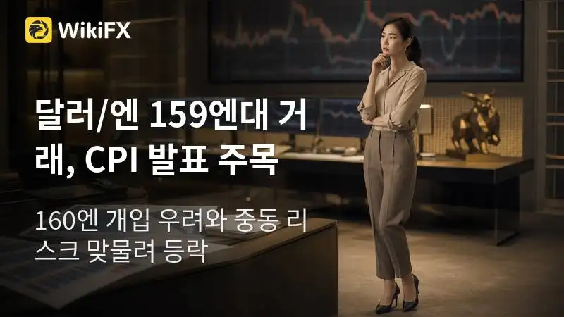 달러/엔 159엔대 초반…CPI 발표 앞두고 개입 우려와 중동 리스크 공존