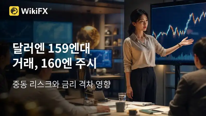 달러엔 159엔 대 거래 지속, 중동 리스크와 정책 신호 주시