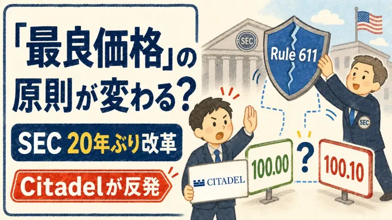 「最良価格」の原則が変わる?SECの20年ぶり改革にCitadel反発