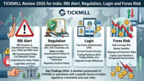 TICKMILL Review 2026 for India: RBI Alert, Regulation, Login and Forex Risk