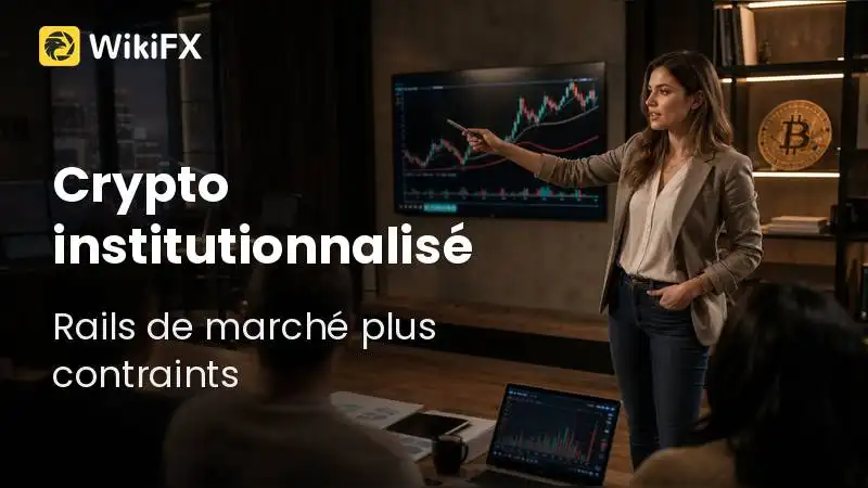 Crypto institutionnalisé, mais rails de marché plus contraints