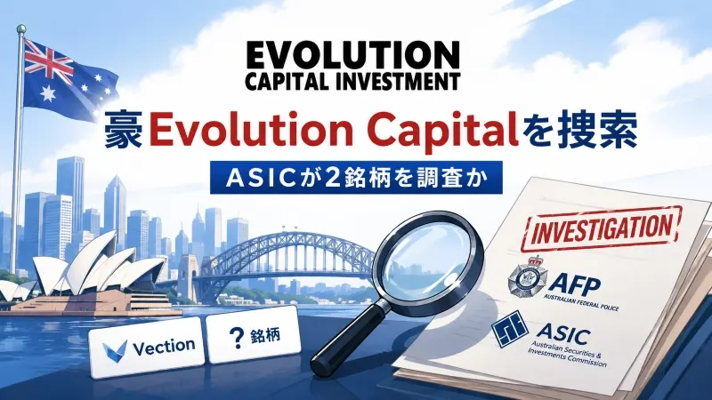 豪Evolution Capitalを捜索 ASICが2銘柄を調査か