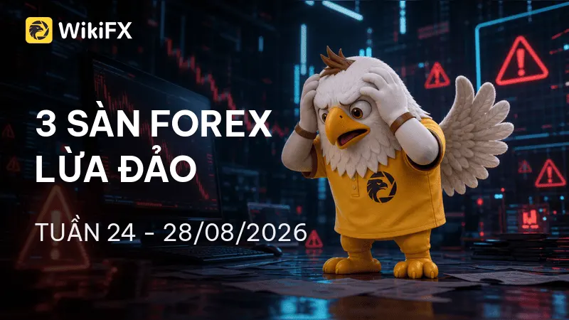 Điểm danh 3 sàn Forex bị tố cáo nhiều nhất tuần 24–28/08/2026 – WikiFX cảnh báo