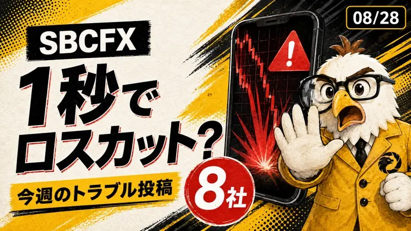 SBCFXで「1秒ロスカット」の訴え再び 海外FX8社の出金・取引トラブル