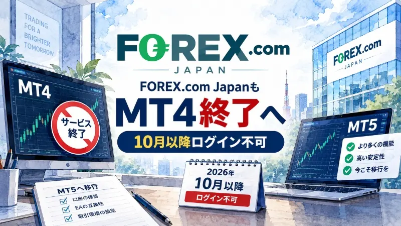 FOREX.com JapanもMT4終了へ 10月以降ログイン不可