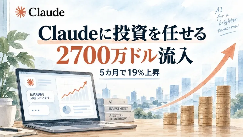 「Claudeに投資を任せる」2700万ドル流入　5カ月で19％上昇