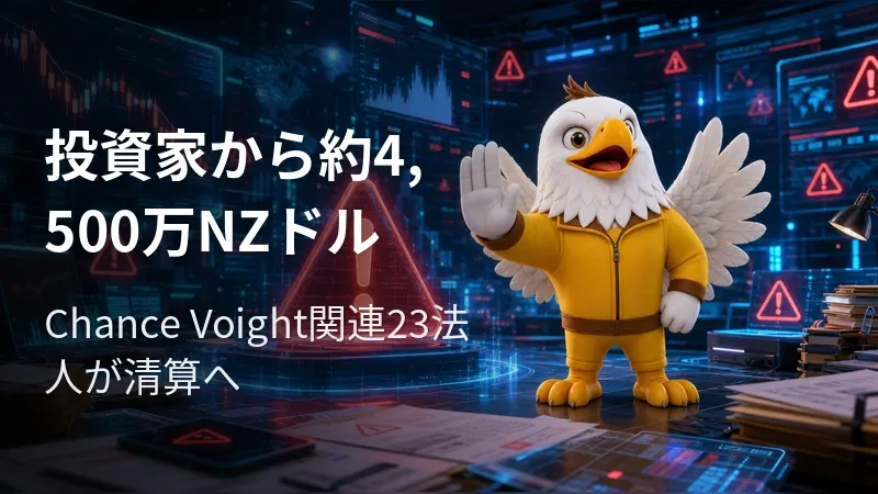 投資家から約4,500万NZドル Chance Voight関連23法人が清算へ