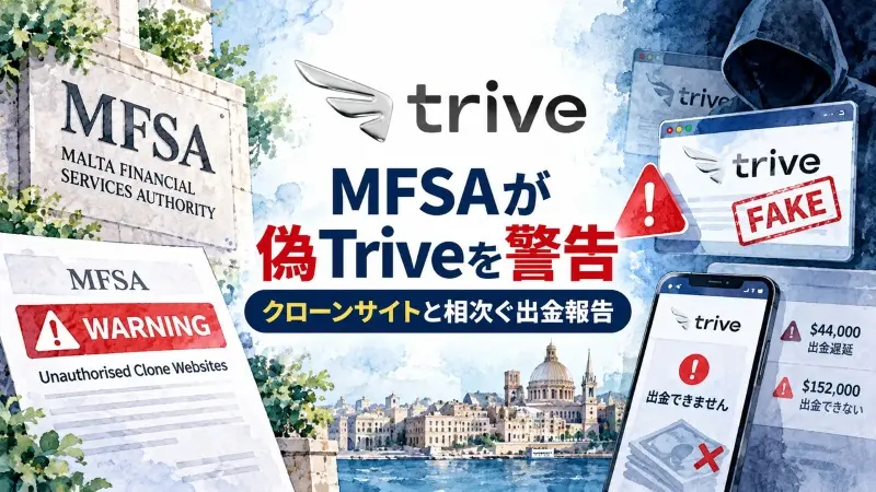 MFSAが偽Triveに警告 クローンサイトと相次ぐ出金報告