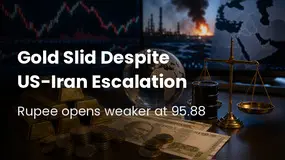 Gold Slid Despite the US-Iran Escalation, Rupee Opened 7 Paise Weaker at 95.88