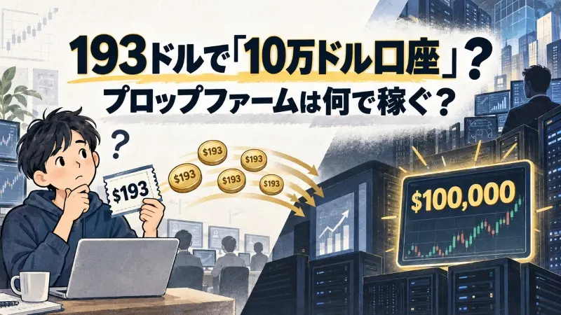 193ドルで「10万ドル口座」？プロップファームは何で稼ぐ？