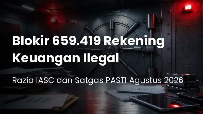 668.441 Laporan Masuk, IASC dan Satgas PASTI Blokir 659.419 Rekening Keuangan Ilegal.jpg 668.441 Laporan Masuk, IASC dan Satgas PASTI Blokir 659.419 Rekening Keuangan Ilegal.jpg