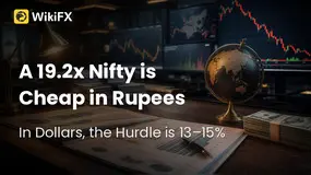 A 19.2x Nifty is cheap in rupees. In dollars, the hurdle is 13–15%