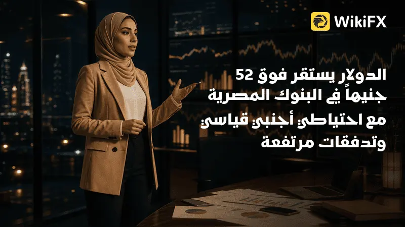 الدولار يستقر فوق 52 جنيهاً في البنوك المصرية مع احتياطي أجنبي قياسي وتدفقات مرتفعة