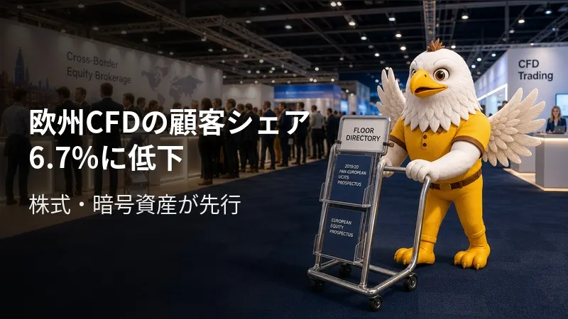 欧州CFDの顧客シェア6.7%に低下 株式・暗号資産が先行
