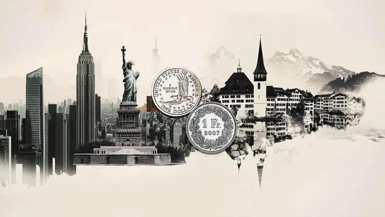 الفرنك السويسري يرتفع قليلاً مقابل الدولار الأمريكي رغم تحسن التوقعات الاقتصادية السويسرية ZEW