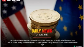 US-EU tariff deal expected; USD and gold fall, with gold down $50 from 5-week high.