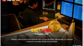 Inflation data boosts Fed rate cut bets, US dollar weakens, gold steady at $3350.