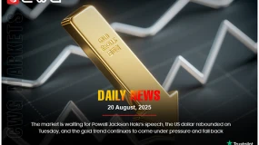 Market awaits Powell’s speech; USD up Tuesday, gold falls.