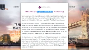 英国SVSFX在官网发布通知宣告破产  告知客户接洽方式